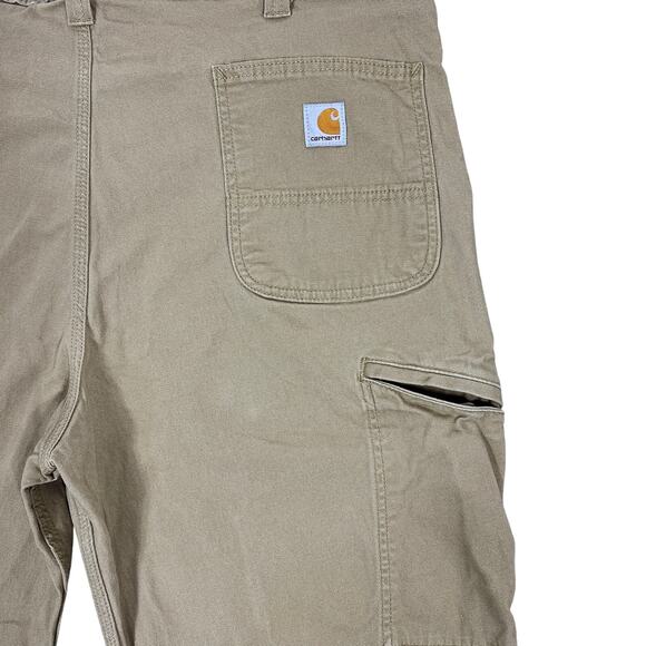 Carhartt Relaxed Fit Work Pants Men's 42x30 Dark Khaki Rugged Flex Canvas 102291 - Picture 7 of 10